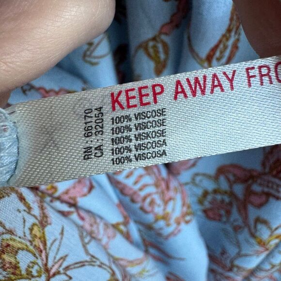 Free People Dress Women XS Blue Heat Wave Floral Smocked Asymmetrical Boho Fairy - Picture 8 of 9